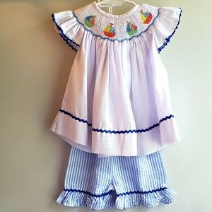 Tootie & Boben sailboat smock. Sz 12 month